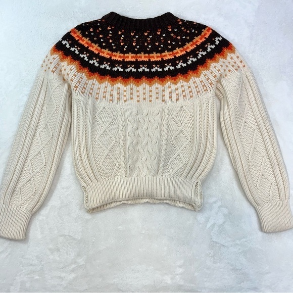 Manoush Brown Cream Wool Blend Textured Knit Sweater Women’s MD Made In Italy - Picture 5 of 11
